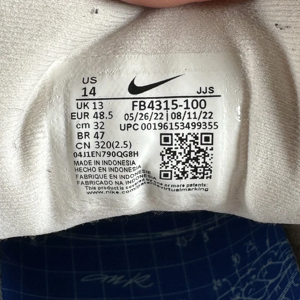 Nike Air Max 90 'M. Frank Rudy' FB4315-100 White‎ Red Sneaker Shoe Men's Size 14